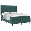 Box spring seng med hovedgærde Mørkegrøn 160 x 200 cm Fløjl