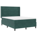 Box spring seng med hovedgærde Mørkegrøn 160 x 200 cm Fløjl