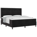 Box spring seng med hovedgærde Sort 180 x 200 cm Fløjl
