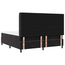 Box spring seng med hovedgærde Sort 180 x 200 cm Fløjl