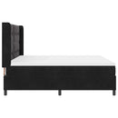 Box spring seng med hovedgærde Sort 180 x 200 cm Fløjl