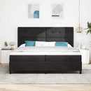Box spring seng med hovedgærde Sort 200 x 200 cm Fløjl