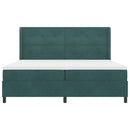 Box spring seng med hovedgærde Mørkegrøn 200 x 200 cm Fløjl