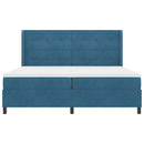 Box spring seng med hovedgærde Blå 100 x 200 cm Fløjl