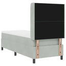 Box spring seng med hovedgærde Lysegrå 80 x 200 cm Fløjl