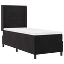Box spring seng med hovedgærde Sort 80 x 200 cm Fløjl