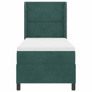 Box spring seng med hovedgærde Mørkegrøn 80 x 200 cm Fløjl