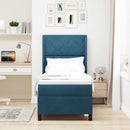 Box spring seng med hovedgærde Blå 80 x 200 cm Fløjl