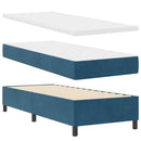 Box spring seng med hovedgærde Blå 80 x 200 cm Fløjl
