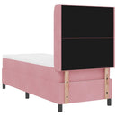 Box spring seng med hovedgærde Lyserød 80 x 200 cm Fløjl