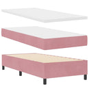 Box spring seng med hovedgærde Lyserød 90 x 190 cm Fløjl