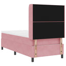 Box spring seng med hovedgærde Lyserød 90 x 190 cm Fløjl