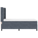 Box spring seng med hovedgærde Mørkegrå 90 x 200 cm Fløjl