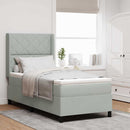 Box spring seng med hovedgærde Lysegrå 100 x 200 cm Fløjl