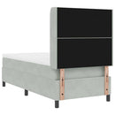 Box spring seng med hovedgærde Lysegrå 100 x 200 cm Fløjl