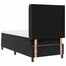 Box spring seng med hovedgærde Sort 100 x 200 cm Fløjl