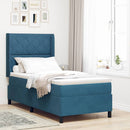 Box spring seng med hovedgærde Blå 100 x 200 cm Fløjl