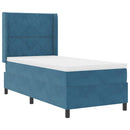 Box spring seng med hovedgærde Blå 100 x 200 cm Fløjl