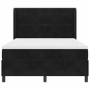 Box spring seng med hovedgærde Sort 140 x 190 cm Fløjl