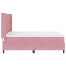Box spring seng med hovedgærde Lyserød 140 x 190 cm Fløjl
