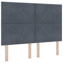 Box spring seng med hovedgærde Mørkegrå 140 x 200 cm Fløjl