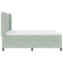 Box spring seng med hovedgærde Lysegrå 160 x 200 cm Fløjl