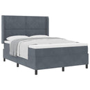 Box spring seng med hovedgærde Mørkegrå 160 x 200 cm Fløjl