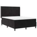 Box spring seng med hovedgærde Sort 160 x 200 cm Fløjl