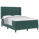Box spring seng med hovedgærde Mørkegrøn 160 x 200 cm Fløjl