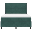 Box spring seng med hovedgærde Mørkegrøn 160 x 200 cm Fløjl