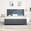 Box spring seng med hovedgærde Mørkegrå 180 x 200 cm Fløjl