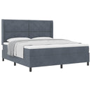 Box spring seng med hovedgærde Mørkegrå 180 x 200 cm Fløjl