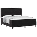 Box spring seng med hovedgærde Sort 180 x 200 cm Fløjl