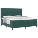 Box spring seng med hovedgærde Mørkegrøn 180 x 200 cm Fløjl