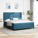 Box spring seng med hovedgærde Blå 180 x 200 cm Fløjl