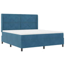 Box spring seng med hovedgærde Blå 180 x 200 cm Fløjl
