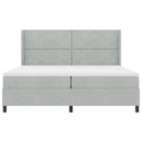 Box spring seng med hovedgærde Lysegrå 200 x 200 cm Fløjl