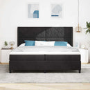 Box spring seng med hovedgærde Sort 200 x 200 cm Fløjl