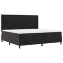 Box spring seng med hovedgærde Sort 200 x 200 cm Fløjl