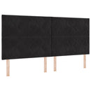 Box spring seng med hovedgærde Sort 200 x 200 cm Fløjl