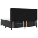 Box spring seng med hovedgærde Sort 200 x 200 cm Fløjl