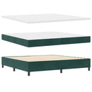 Box spring seng med hovedgærde Mørkegrøn 200 x 200 cm Fløjl