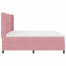 Box spring seng med hovedgærde Lyserød 200 x 200 cm Fløjl