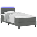 Box spring seng med madras med LED Mørkegrå 80 x 200 cm Stof
