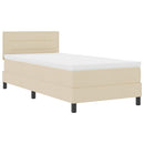 Box spring seng med madras med LED Creme 80 x 200 cm Stof