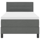 Box spring seng med madras med LED Mørkegrå 90 x 190 cm Stof