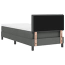 Box spring seng med madras med LED Mørkegrå 90 x 200 cm Stof