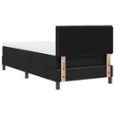 Box spring seng med madras med LED Sort 90 x 200 cm Stof