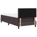 Box spring seng med madras med LED Mørk Brun 90 x 200 cm Stof