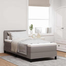 Box spring seng med madras med LED Gråbrun 90 x 200 cm Stof